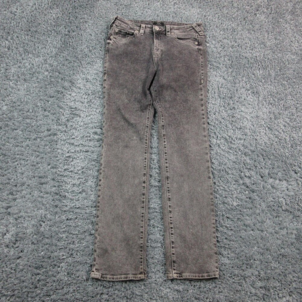 True Religion Billie Jeans Womens 31 Gray Mid Rise Straight Stretch Denim 32x32*